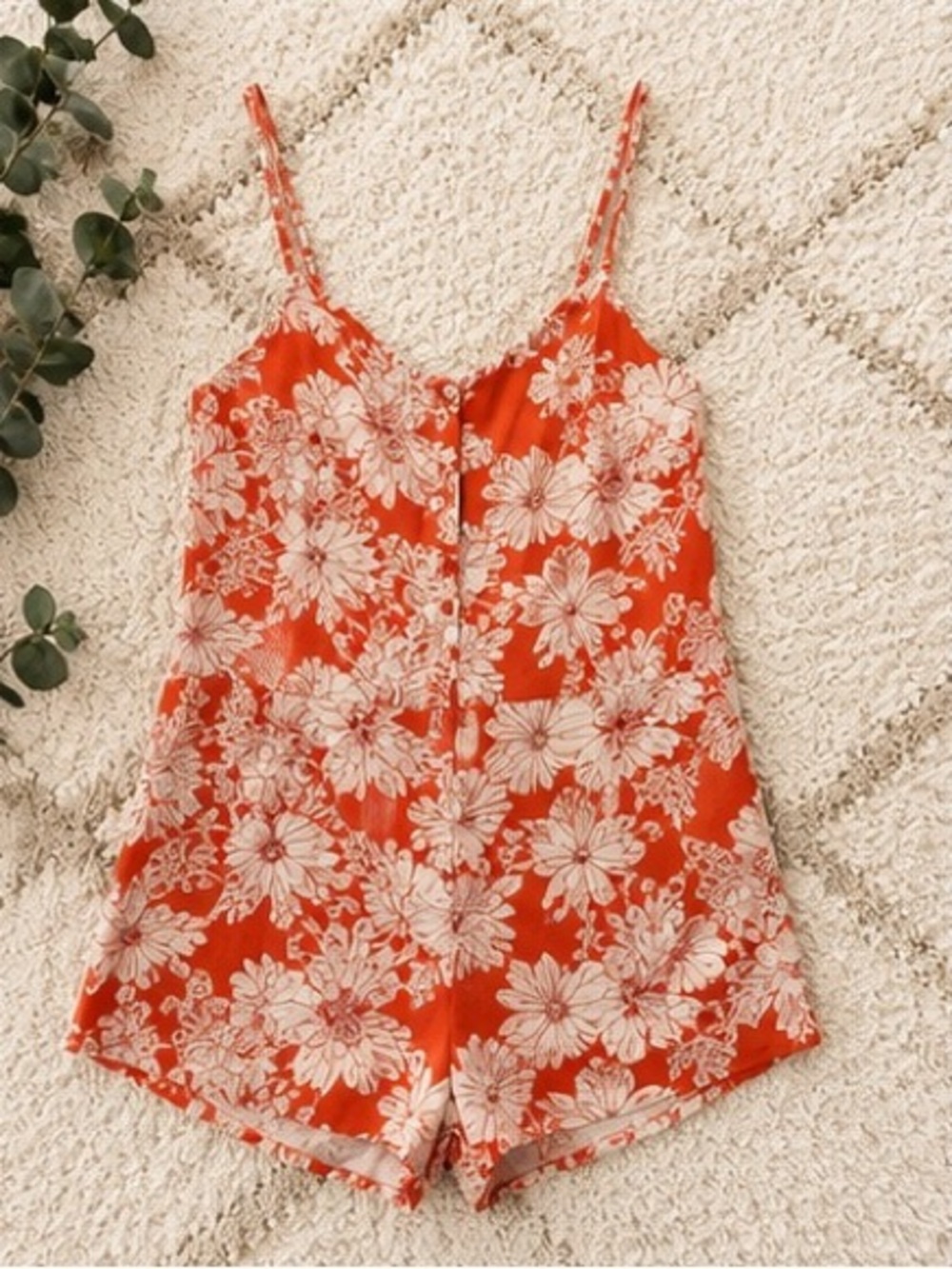 Obey Worldwide Floral Button-Front Cami Romper